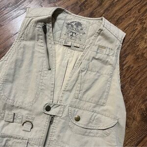 Royal Robbins Field Guide Vest Mens Small Khaki Canvas Travel Fishing Jacket